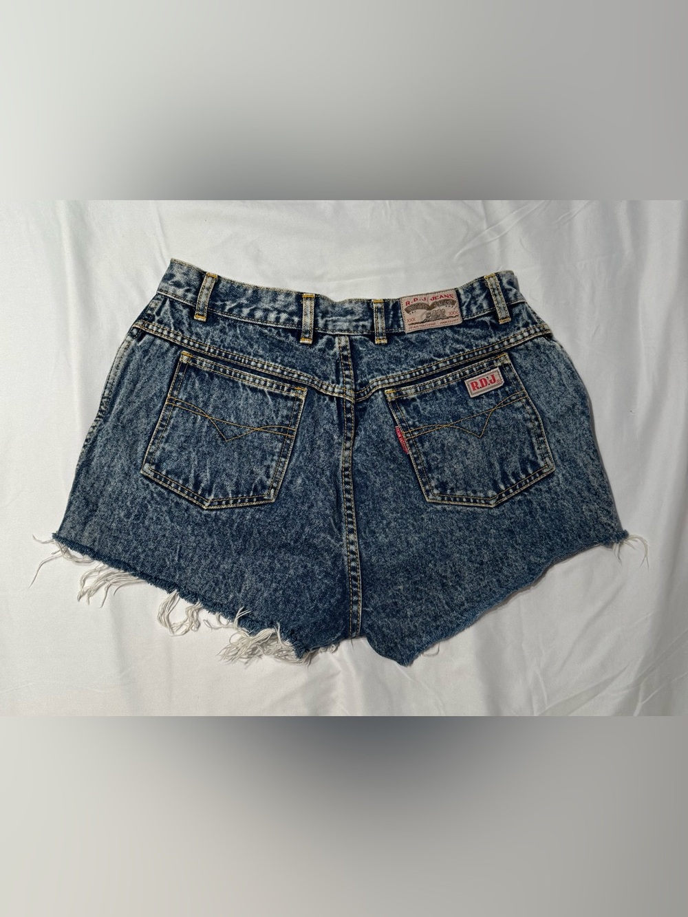 Women’s RDJ Vintage High-Rise Distressed Denim Shorts – Dark Blue, 29” - Picture 2 of 2